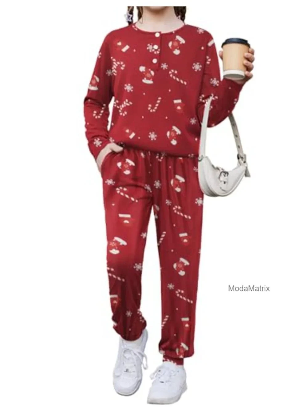 Girls Crewneck Long Sleeve Tops and Pants Set - Sweatshirt and Jogger 2-Piece